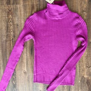 turtleneck ribbed sweater